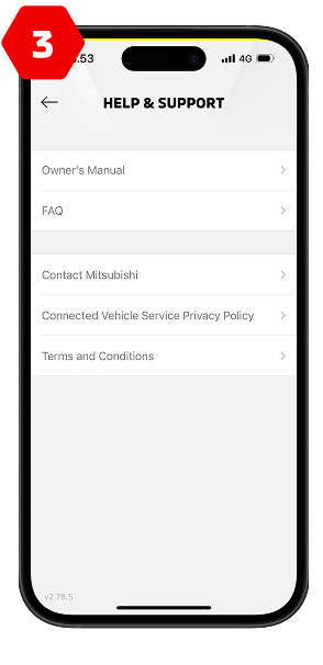 Mitsubishi Connect 26 3.
Pilih "FAQ" atau Contact Mitsubishi untuk terhubung langsung dengan Mitsubishi Motors Customer Care.